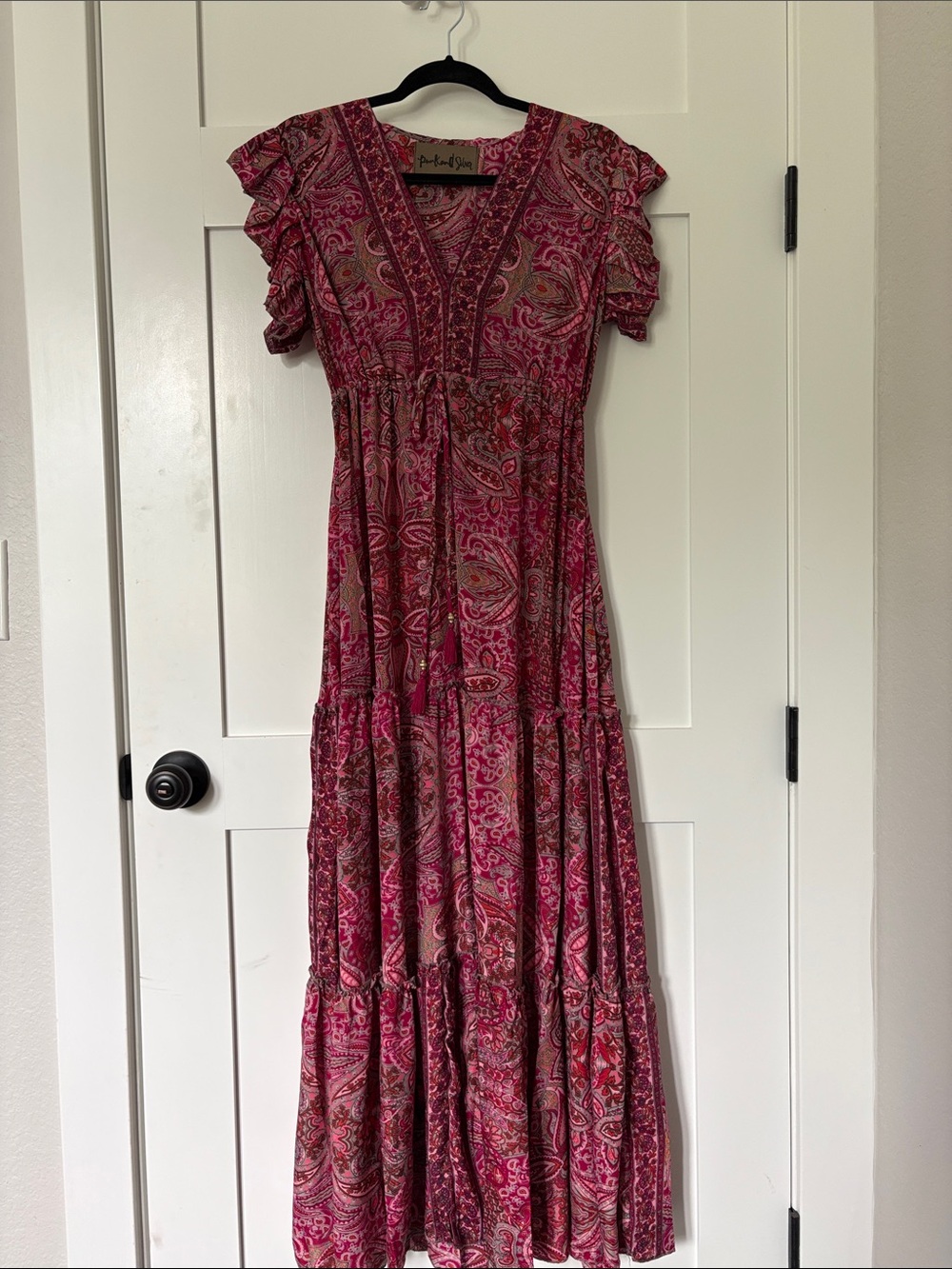 Pink & Silver  Pink Paisley Maxi Dress size S/M